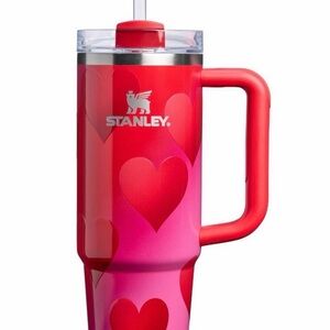 Stanley Red and Pink Heart Thermos